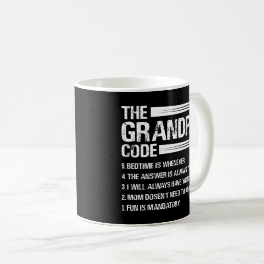 Der Großvater-Code Funny Großvater Kaffeetasse (VorderseiteRechts)