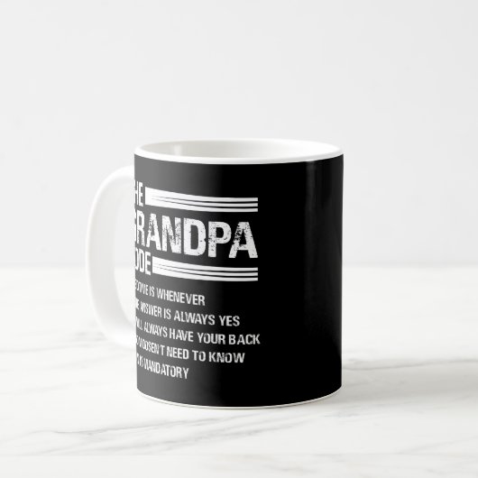 Der Großvater-Code Funny Großvater Kaffeetasse (Vorderseite Links)