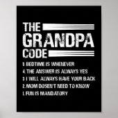 Der Großvater-Code Funny Großvater Poster (Vorne)