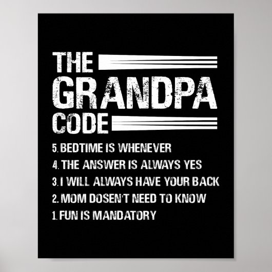 Der Großvater-Code Funny Großvater Poster (Vorne)