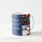 Der Großvater-Foto-Collage der blaue Welt bestste Kaffeetasse (VorderseiteRechts)