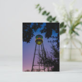 Der Gruene-Wasserturm mit lila Abend Postkarte (Stehend Vorderseite)