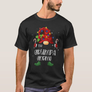 Der Grumpa Gnom Büffel Karo Weihnachtsbaum Lichter T-Shirt