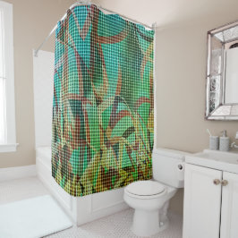 Der grün-braune Korbweisstil ähnelt trockenem Stro Duschvorhang