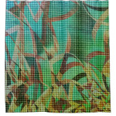 Der grün-braune Korbweisstil ähnelt trockenem Stro Duschvorhang (Vorderseite)