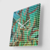 Der grün-braune Korbweisstil ähnelt trockenem Stro Quadratische Wanduhr (Winkel)