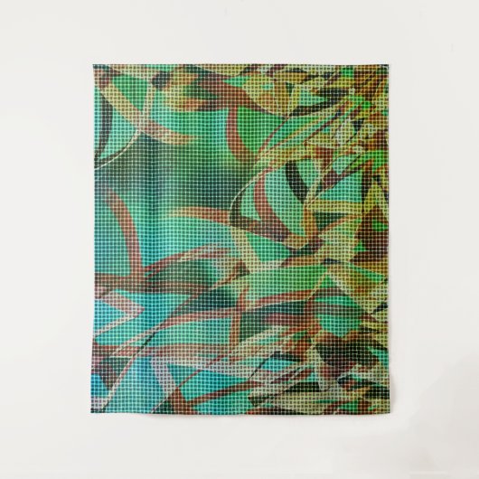 Der grün-braune Korbweisstil ähnelt trockenem Stro Wandteppich (Vorderseite)