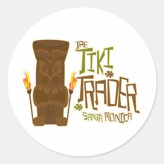 Der grundlegende Stil des Tiki Traders Runder Aufkleber (Vorderseite)