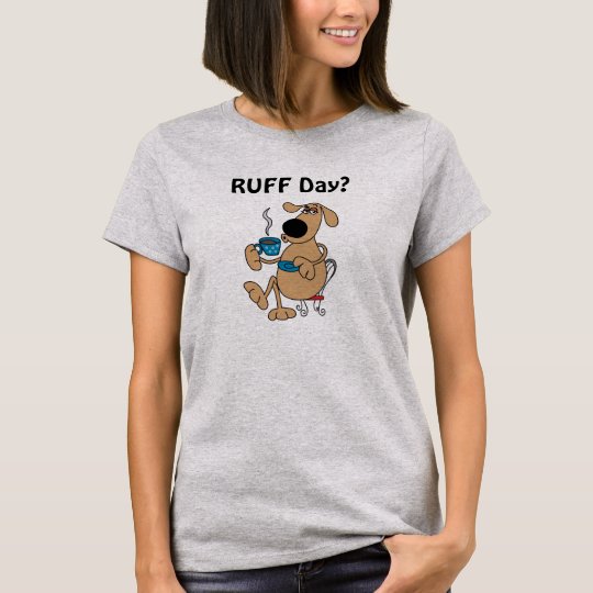 Der grundlegende T - Shirt der Kaffee-Hundefrauen