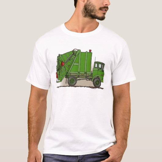 Der grüne Abfall-LKW bemannt T - Shirt (Vorderseite)