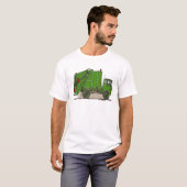 Der grüne Abfall-LKW bemannt T - Shirt (Vorne ganz)
