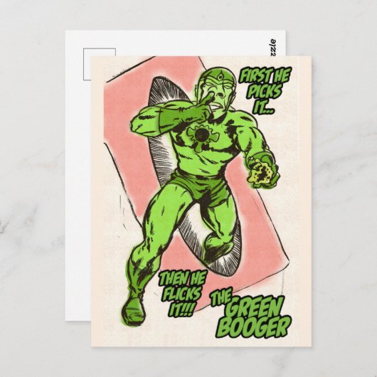 Der grüne Booger Postkarte (Vorne/Hinten)