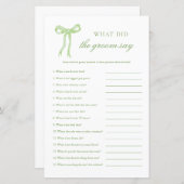 Der grüne Bow, was der Groom sagte, Bridal Game (Vorne/Hinten)