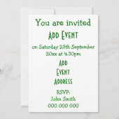 Der grüne Chili Pfeffer jedes Ereignisses Einladung (Rückseite)