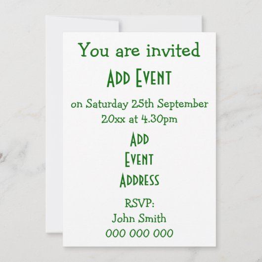 Der grüne Chili Pfeffer jedes Ereignisses Einladung (Rückseite)