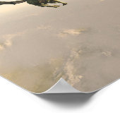 Der grüne Drache fliegt über die Berge Poster (Ecke)