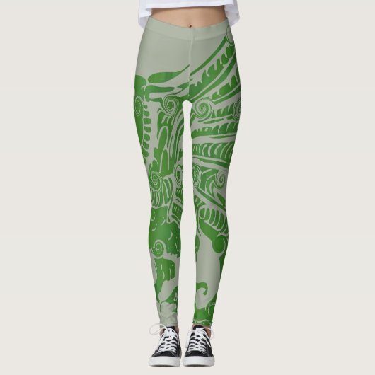 Der Grüne Drache Leggings (Vorderseite)