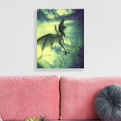 Der Grüne Drache, Naturfantasy Art Leinwanddruck (Insitu (Wohnzimmer))