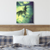 Der Grüne Drache, Naturfantasy Art Leinwanddruck (Insitu (Schlafzimmer))