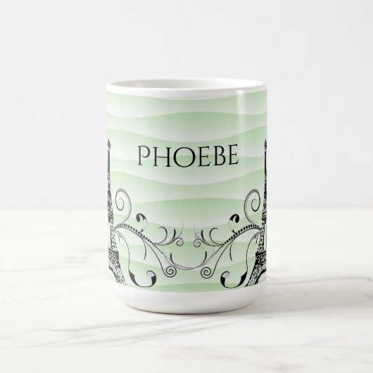 Der grüne Eiffelturm Blühe Kaffee-Tasse Kaffeetasse (Mittel)