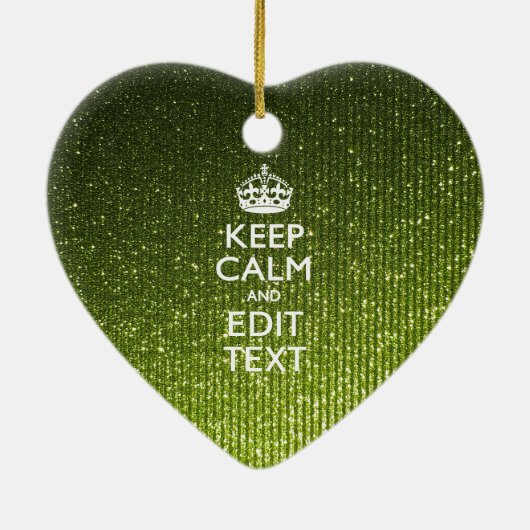 Der grüne Glamour Behalte Ihren Text beruhigen Keramik Ornament (Hinten)