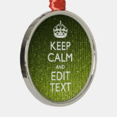 Der grüne Glamour Behalte Ihren Text beruhigen Silbernes Ornament (Rechts)