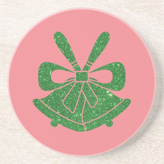 Der grüne Glitzer in Rosa Getränkeuntersetzer (Vorne)