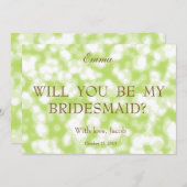 Der grüne Glitzer wird meine Bridesmaid sein Einladung (Vorne/Hinten)