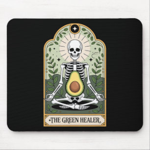 Der grüne Heiler Skelett Avocado Yoga Mystiker  Mousepad