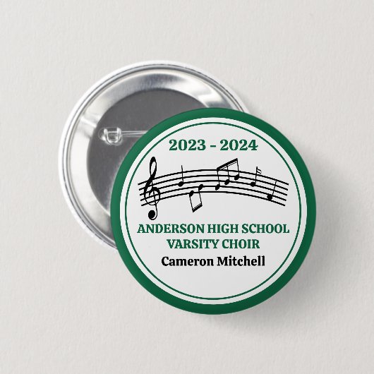 Der grüne High School Chor Custom Keepake Button (Vorne & Hinten)