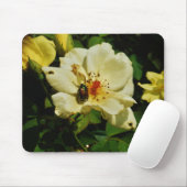 Der grüne Käfer auf der Gelben Rose Mousepad (Mit Mouse)