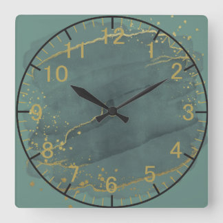 Der grüne Kakteen 10,75" Quadratische Wanduhr