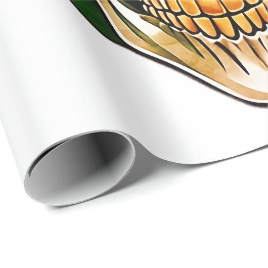 Der grüne König Schädel mit einer Juwelenkrone Geschenkpapier (Rolleneckpunkt)