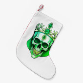 Der grüne König Schädel mit einer Juwelenkrone Kleiner Weihnachtsstrumpf (Vorderansicht (hängend))