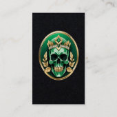 Der grüne König Schädel mit einer Juwelenkrone Visitenkarte (Rückseite)
