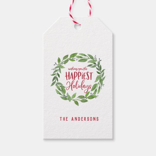 Der grüne Kranz der glücklichsten Ferien Geschenkanhänger (Vorderseite)