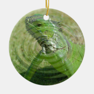 Der Grüne Leguan Keramikornament