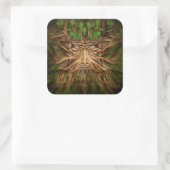 Der Grüne Mann - Frühling Quadratischer Aufkleber (Tasche)