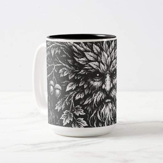 Der Grüne Mann von BurnsInHell Zweifarbige Tasse (Vorderseite Links)