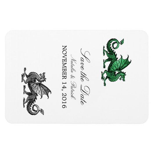 Der grüne Silberdrache speichert das Datum-Magnet Magnet (Horizontal)
