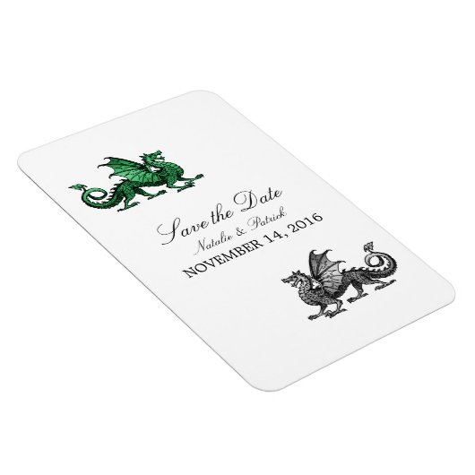 Der grüne Silberdrache speichert das Datum-Magnet Magnet (Rechte Seite)