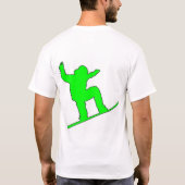 Der grüne Snowboarder, SKI FAHREND MACHT MICH…, T-Shirt (Rückseite)