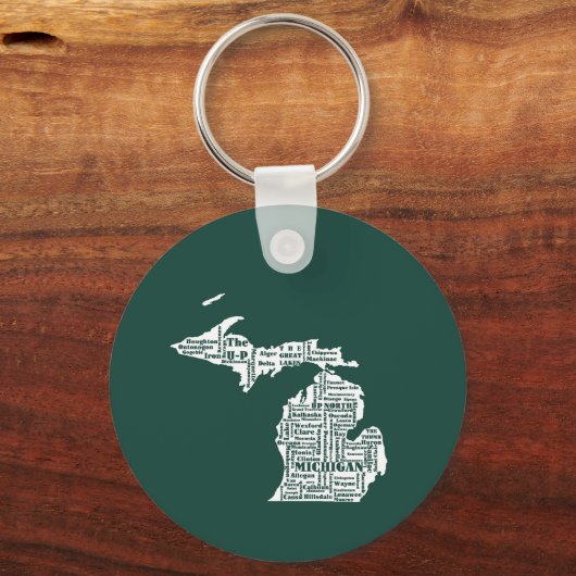 Der grüne Staat der Städte von Michigan Schlüsselanhänger (Vorderseite)