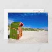 Der grüne Strandstuhl in der Nordsee Postkarte (Vorne/Hinten)