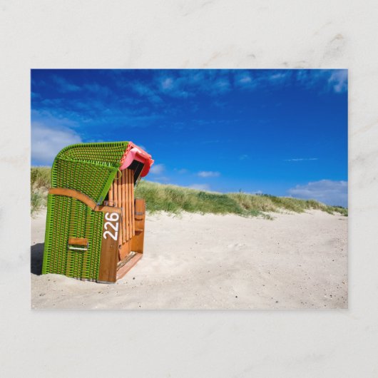 Der grüne Strandstuhl in der Nordsee Postkarte (Vorderseite)