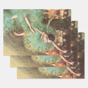 Der Grüne Tänzer von Edgar Degas, Vintage Ballet Geschenkpapier Set