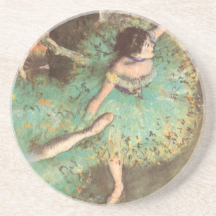 Der Grüne Tänzer von Edgar Degas, Vintage Ballet Sandstein Untersetzer
