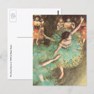 Der grüne Tänzer von Edgar Degas, Vintages Ballett Postkarte