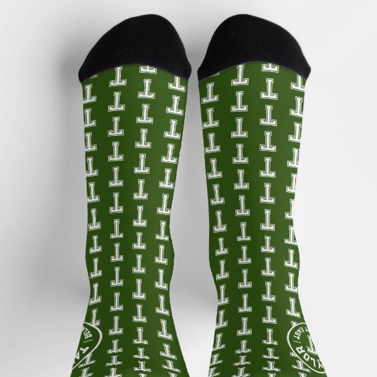 Der grüne Text enthält benutzerdefinierte Monogram Socken (Oben)