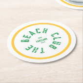 Der grüne Wappen des Beach Club Runder Pappuntersetzer (Angewinkelt)